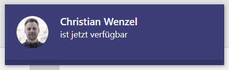 Online Benachrichtigung Microsoft Teams