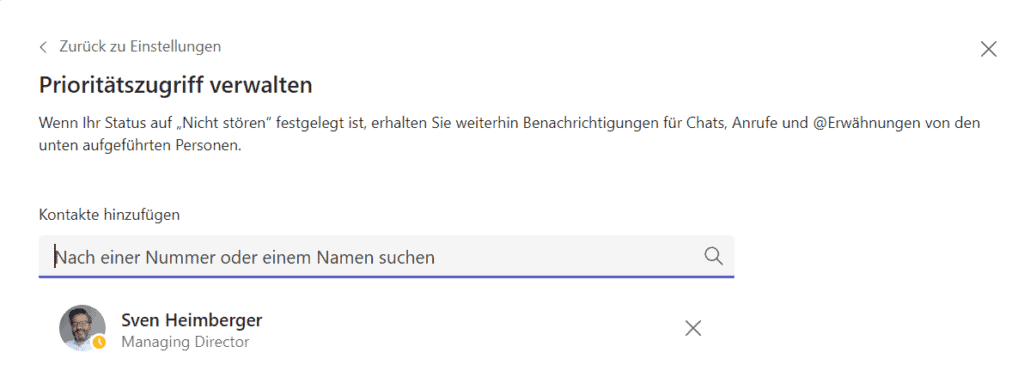 Prioritätszugriff in Microsoft Teams