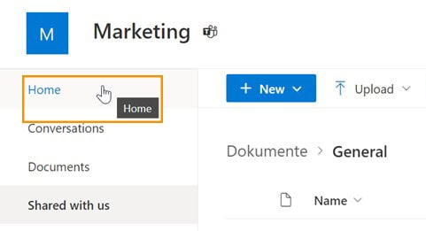 SharePoint Home Button