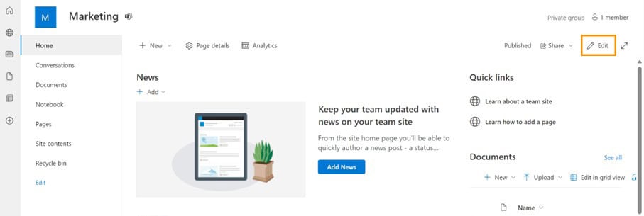 SharePoint Startseite