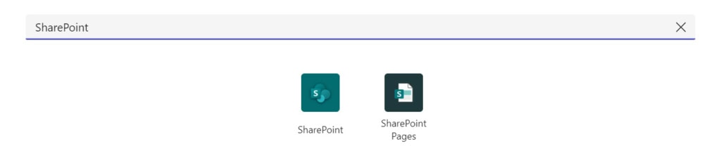 Teams App-Katalog SharePoint App