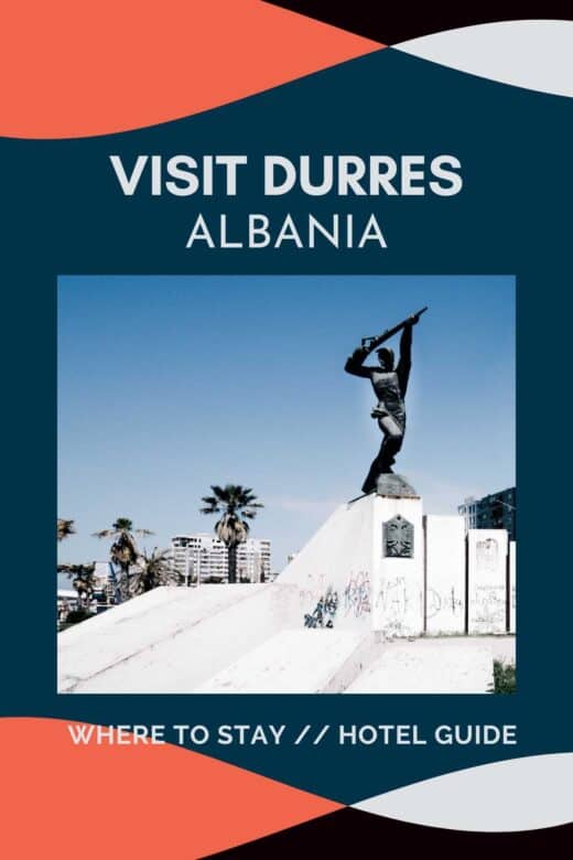 Fighter statue with a rifle in Durres, Albania.