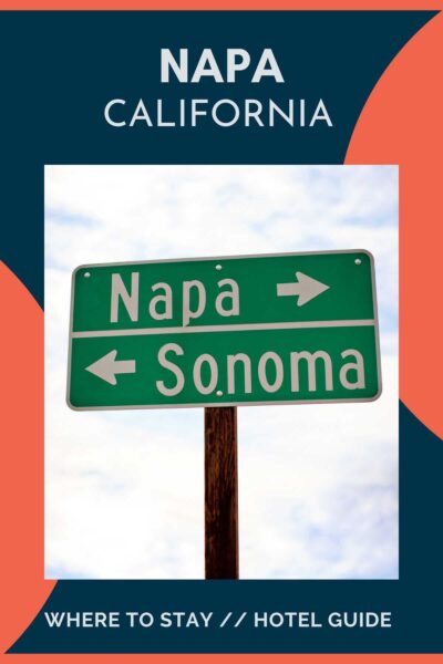 Green sign pointing to Napa to the right and Sonoma to the left.