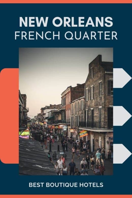 People walking down the street in New Orleans French Quarter.