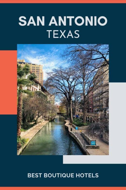 Trees and green space along the canal in San Antonio.