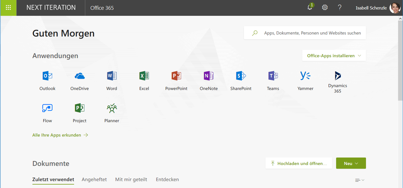 Microsoft 365 Branding Aktzentfarbe