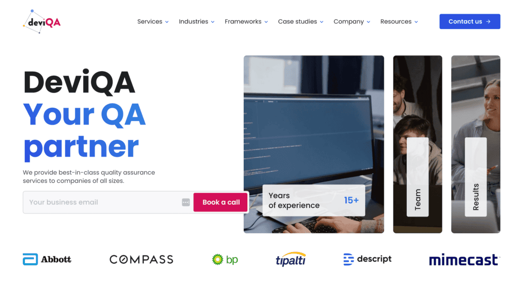 DeviQA homepage: Your QA partner