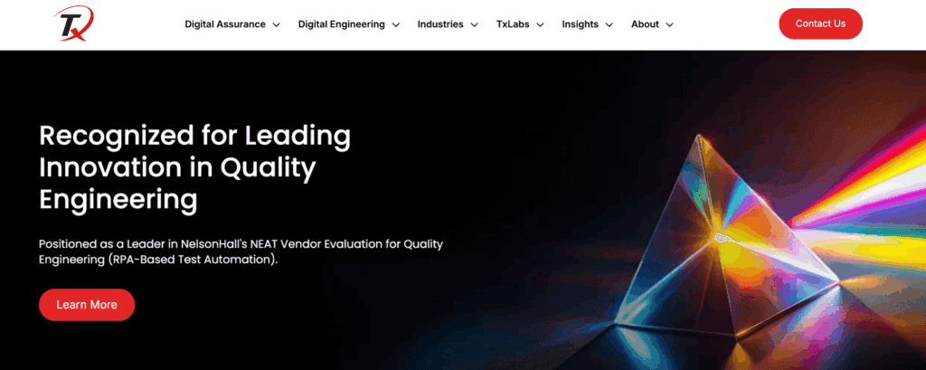 TestingXperts homepage: Recognized for Leading Innovation in Quality Engineering