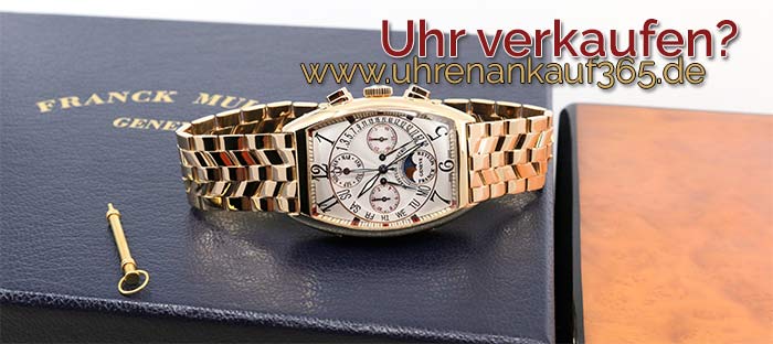Uhren Ankauf Foto einer Uhr von Franck Muller auf der Original-Box liegend
