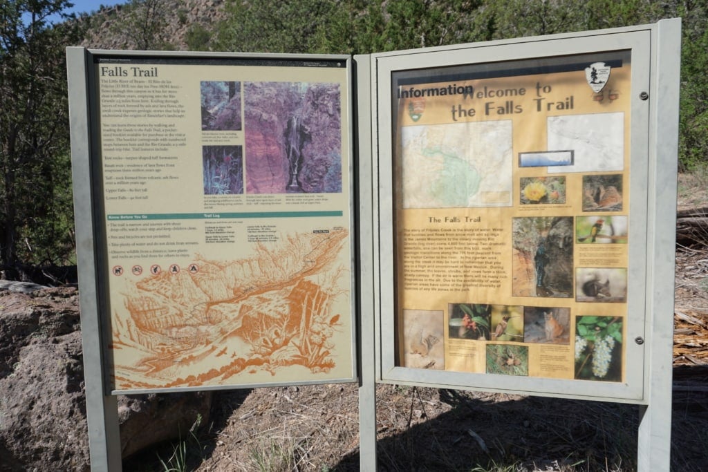 falls trail information board