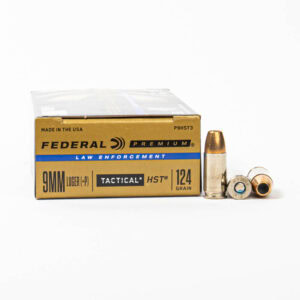 Federal Premium P9HST3 9mm Luger 124 Grain Tactical HST Ammo Box Side