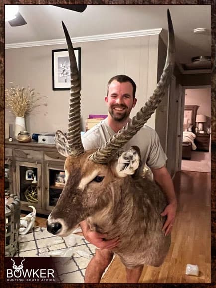 African Hunting Packages - Calculate Your Africa Safari Hunt Trip Cost 7 Waterbuck trophy shoulder mount hunted safari style in Africa