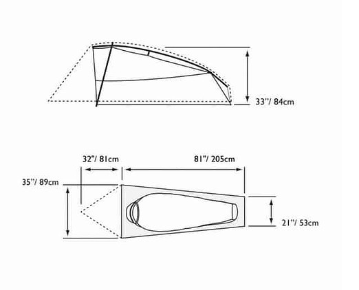 Mountain Hardwear SuperMegaUL 1 Tent Dimensions