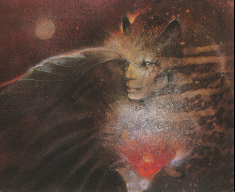 The Sphinx, from Goddesses Knowledge Cards, paintings by Susan Seddon Boulet and text by Michael Babcock, published by Pomegranate
