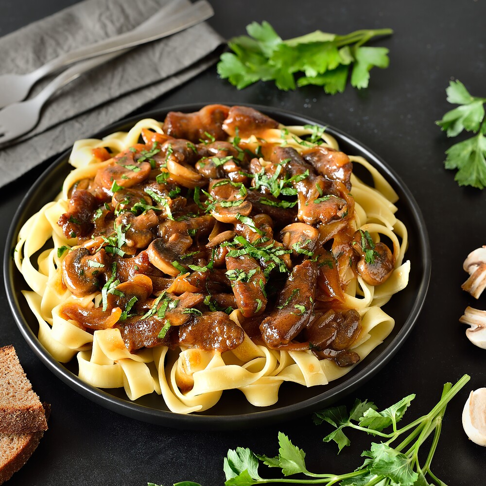 Leftover beef stroganoff