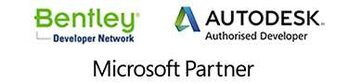 Microsoft partner; Bentley and Autodesk company logos.