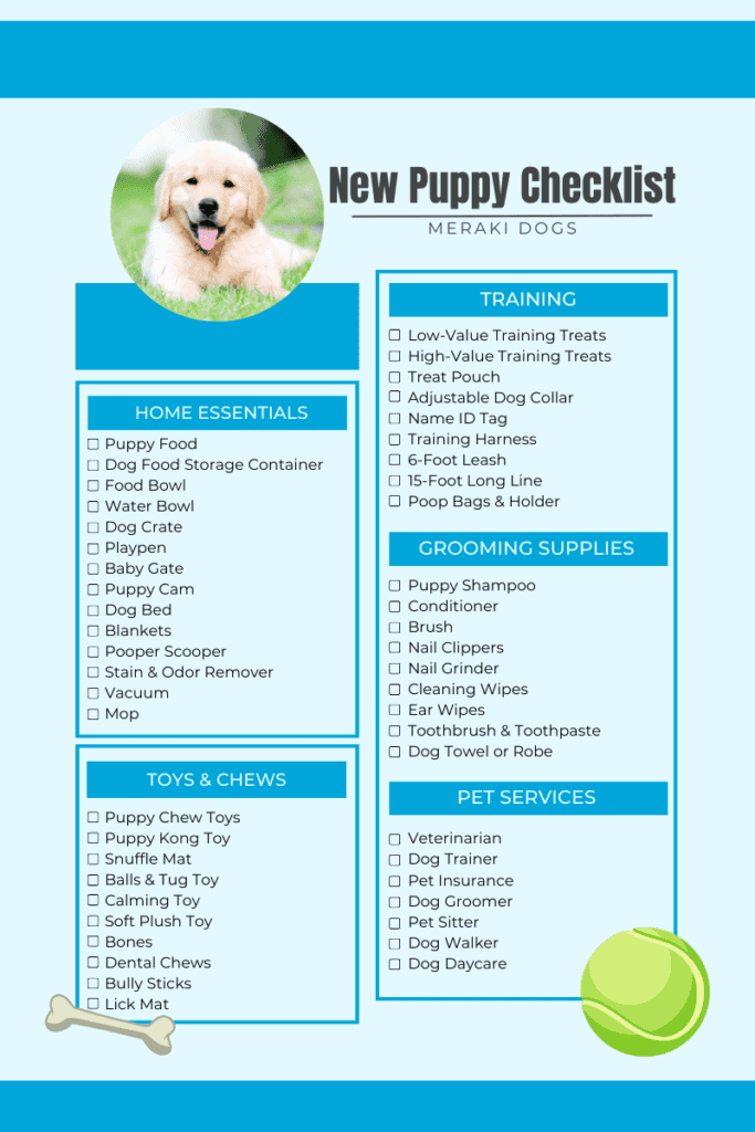 Items for new puppy clearance