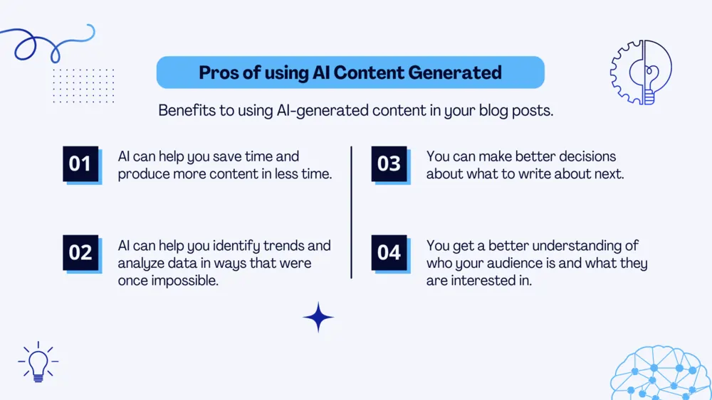 advantages of using Artificial Intelligence generated content