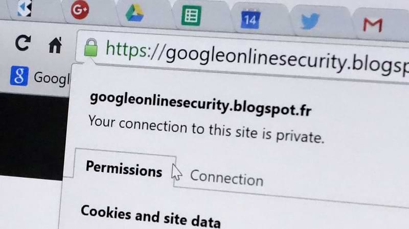 A screenshot showing Chrome indicating a secure site with a lock icon