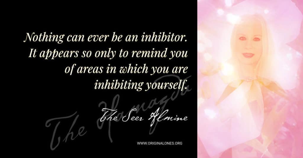Nothing can ever be an inhibitor. It appears so only to remind you of areas in which you are inhibiting yourself. ~The Seer Almine