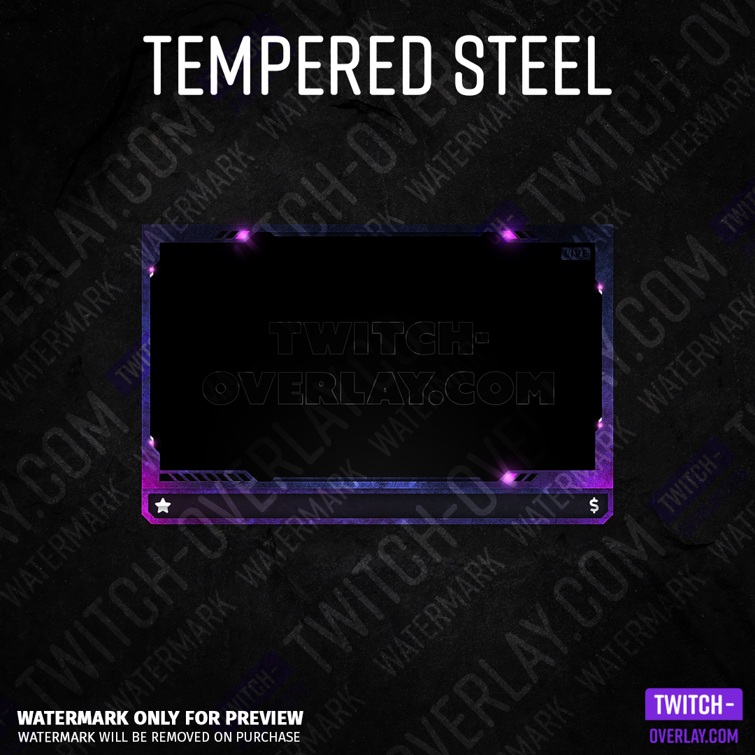 Webcam Overlay Tempered Steel for Twitch streams in the color pink