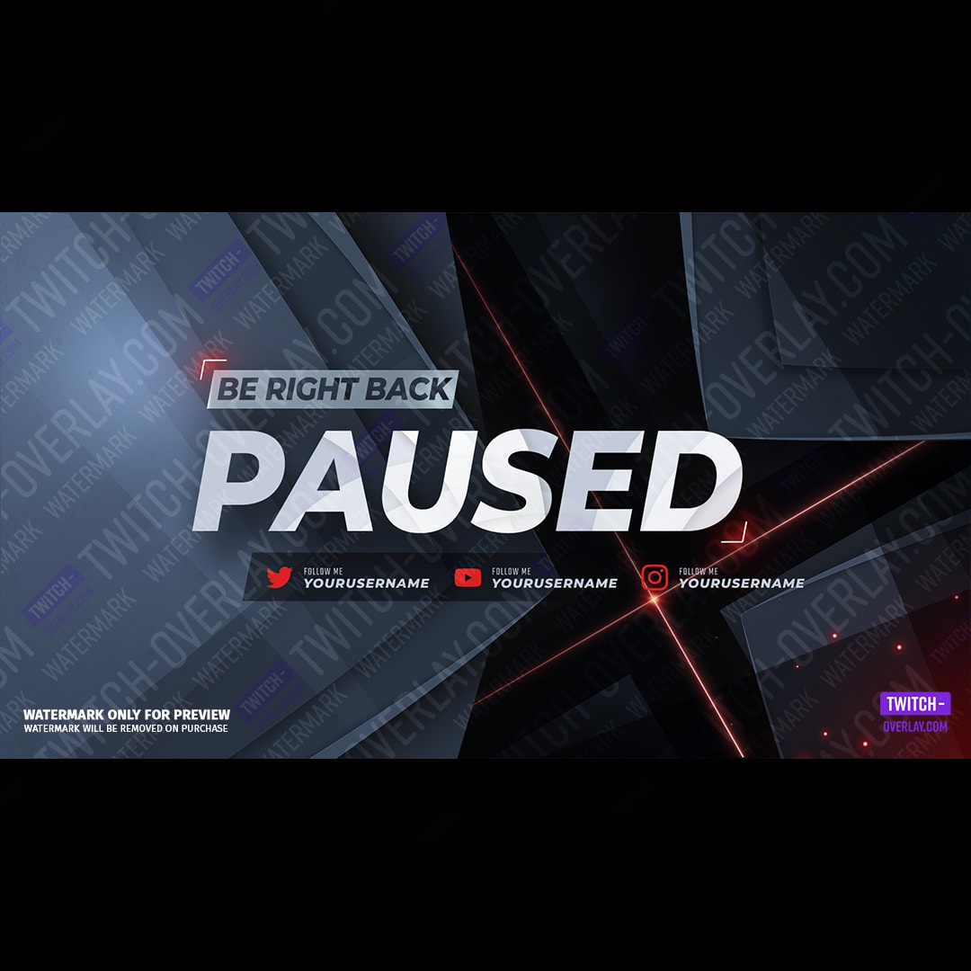 Pause Screen animated for the Quantum Stream Bundle for Twitch, YouTube and Facebook