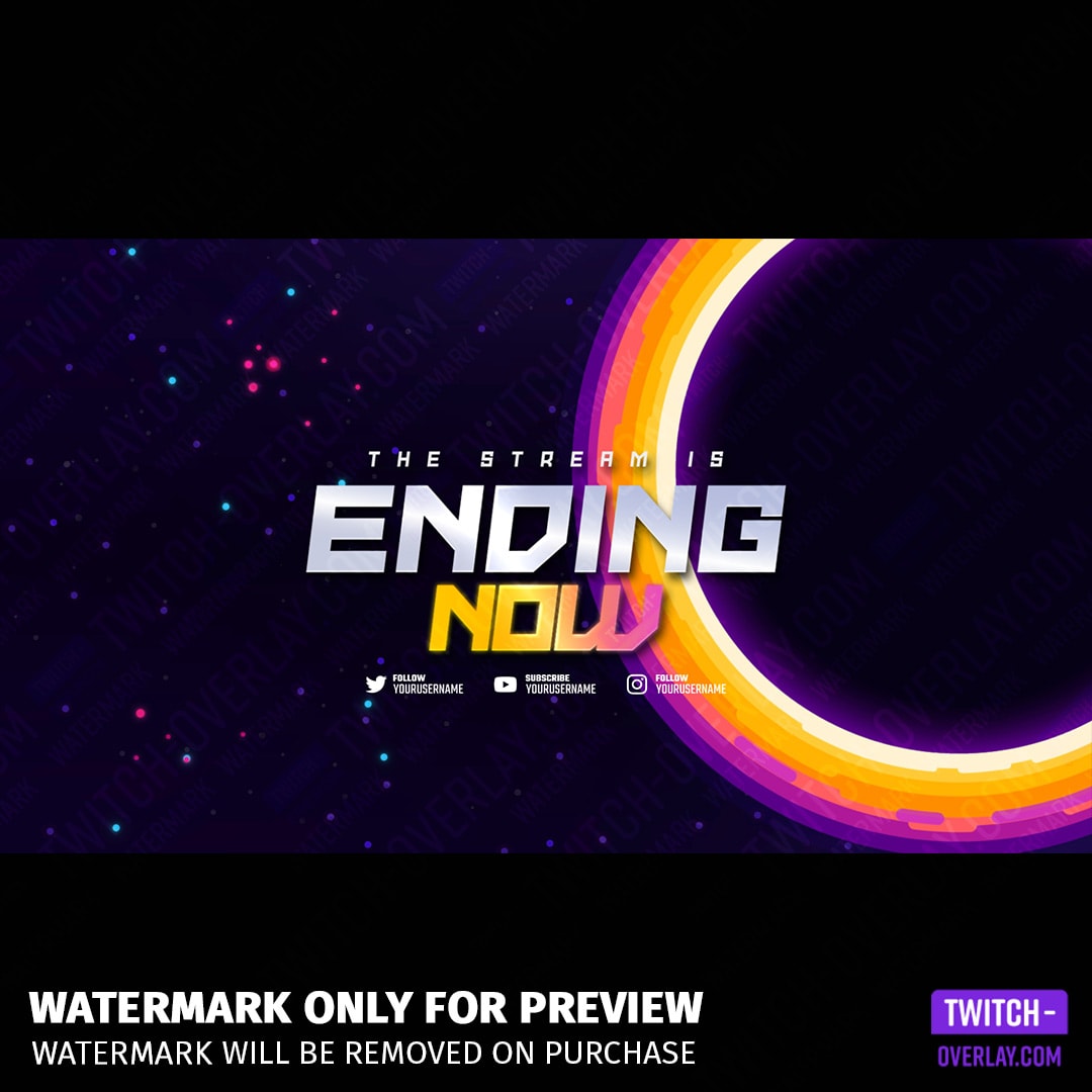 Ending screen animated for the Black Hole Stream Bundle for Twitch, YouTube and Facebook