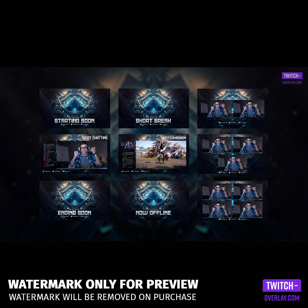 Lost Empire Stream Overlay Bundle preview of the Stream Screens