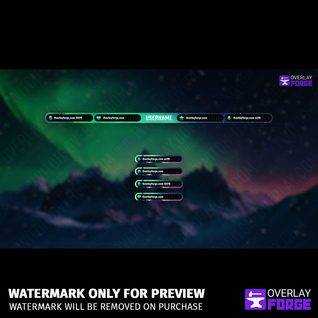Northern Lights Stream Package, showing all Labels and ingame overlays