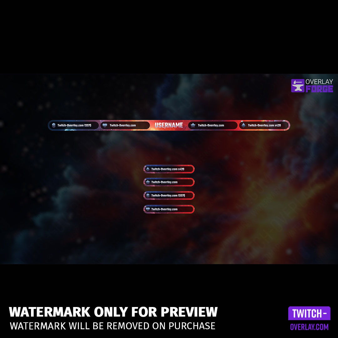 Infernal Galaxy Stream Overlay Package, showing all Labels and ingame overlays
