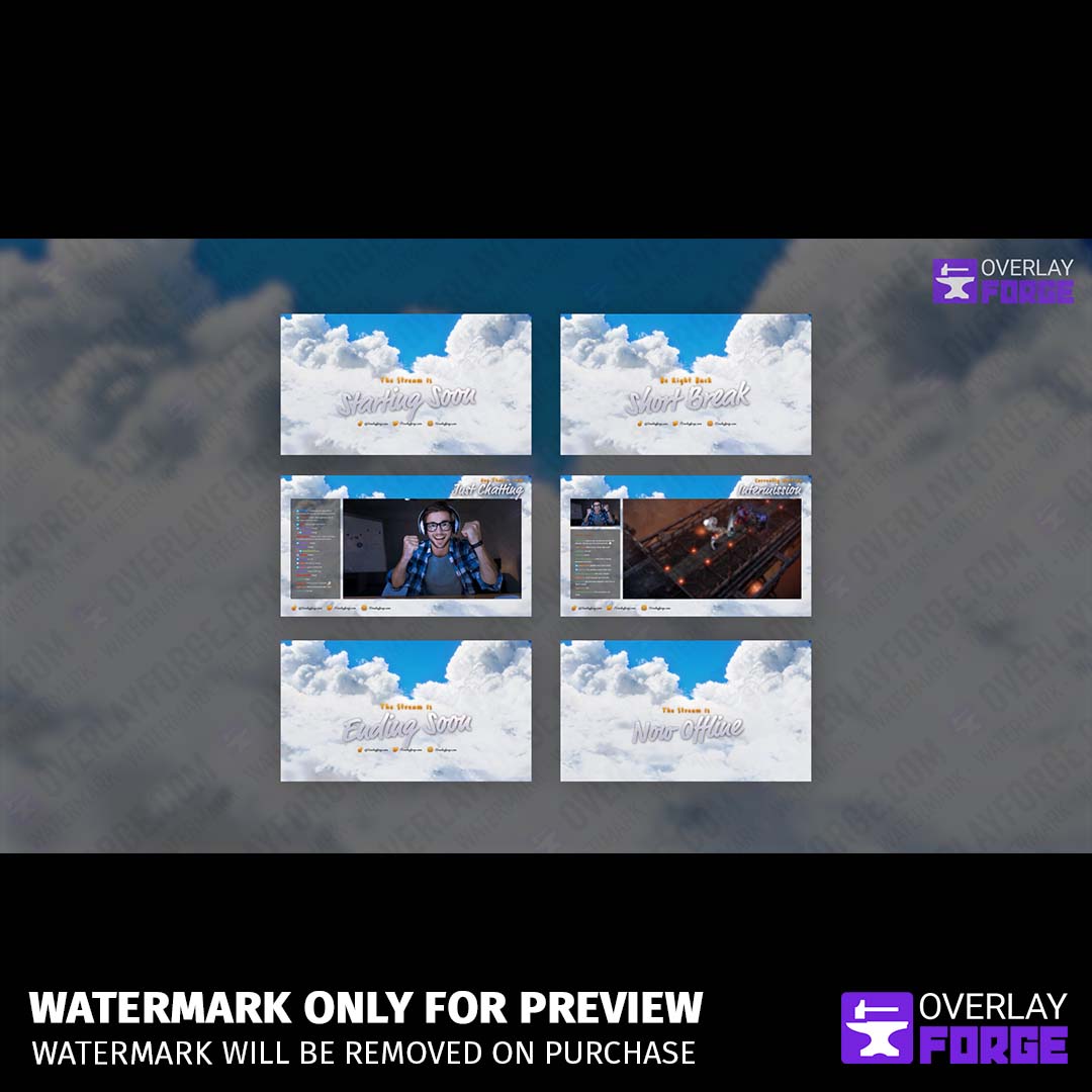 Cloudscape Stream Bundle, showing all Stream Screens included.