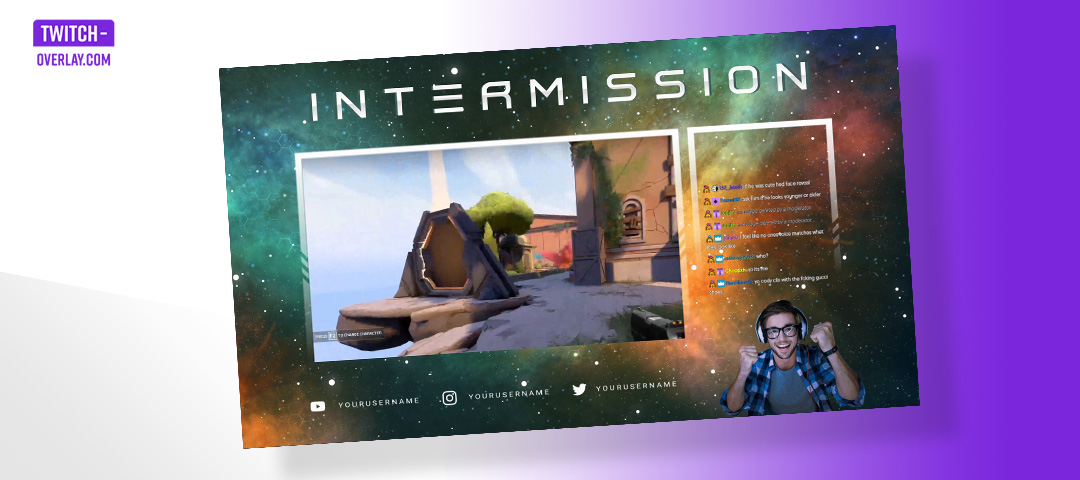 Intermission Screen from the Nebula Galaxy Bundle from Twitch-Overlay.com