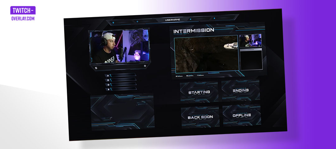 Cyber Free Twitch Overlay by PremadeGFX