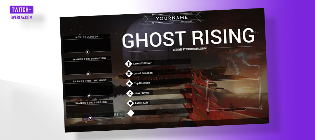 Ghost Rising Free Twitch Overlay by Twitchoverlay