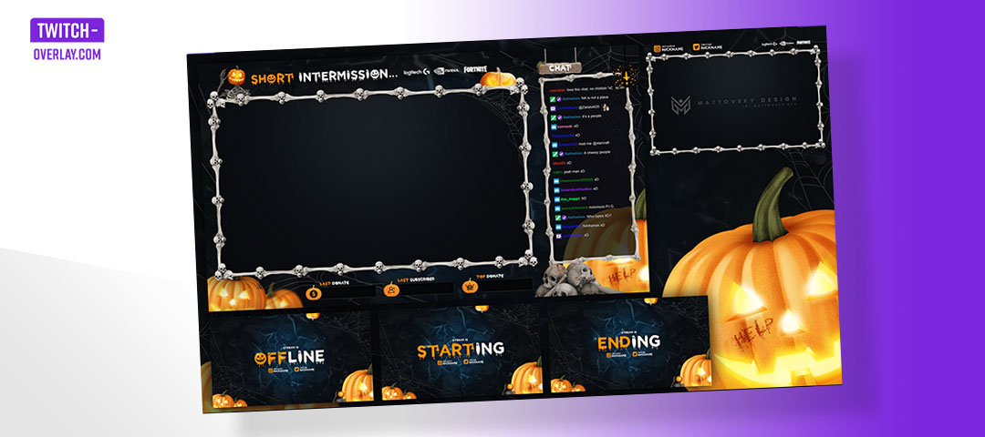 Free Twitch Overlay Halloween by mattovsky