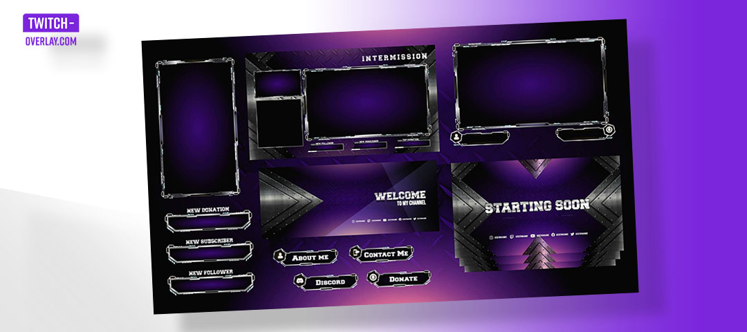 Free Metallic Twitch Overlay by Gamingvisuals