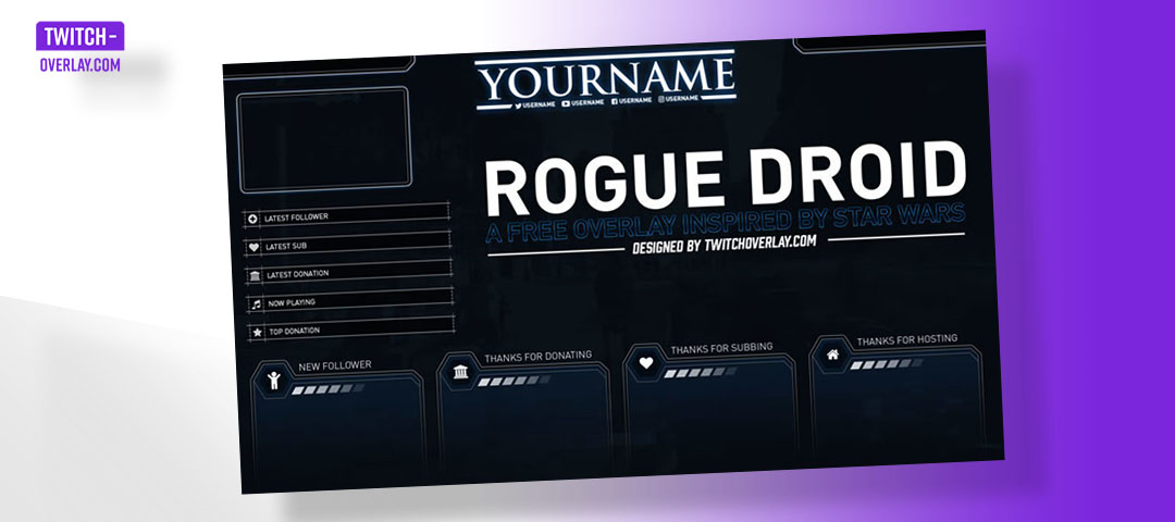 Free Twitch Overlay Rogue Droid by Twitchoverlay