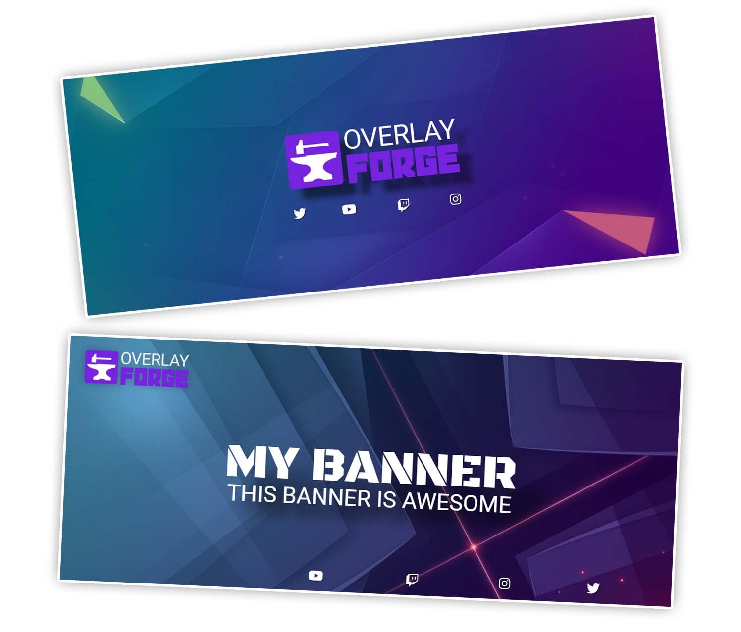 Sample Banners designed to match the Overlay Forge Branding