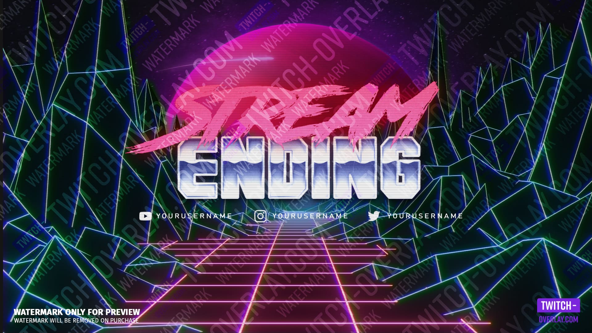 80er Synthwave Ending Screen Preview