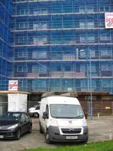 Structural repair work to residential tower block