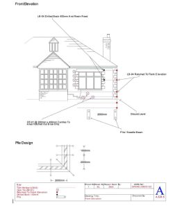 drawing of structural repair specification for bungalow