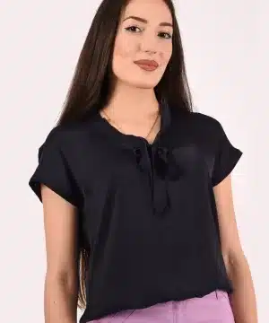 ПЕНЕЛОПЕ - Дамска блуза с къс ръкав - Блузи и Ризи - RenyStyle.bg
