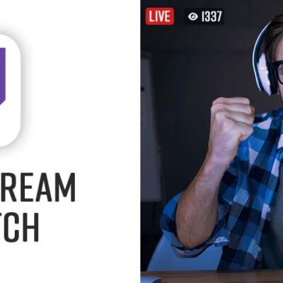 A Twitch Streamer sitting in front of his computer streaming his picture live on Twitch.