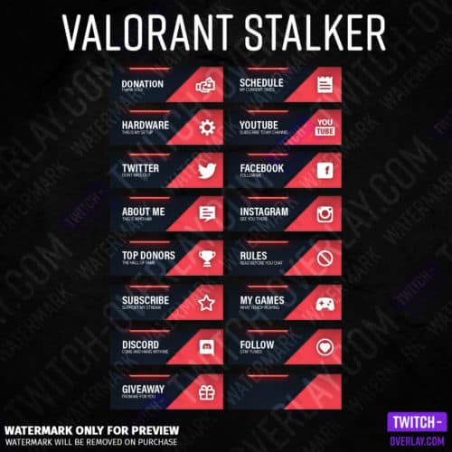 Valorant Twitch Panels - Stalker Edition, das komplette Set