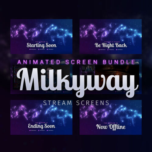 Milkyway animiertes stream screen Bundle für Twitch, YouTube und Facebook