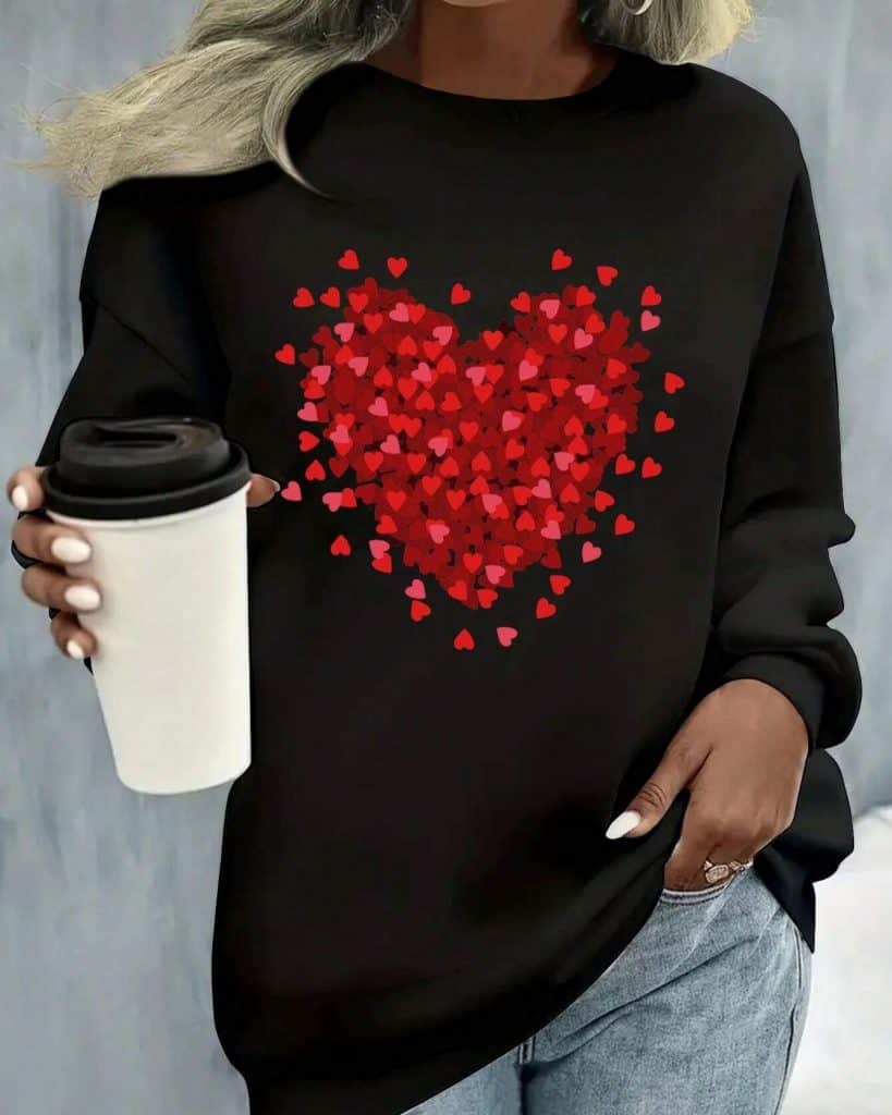 Sweatshirt imprimé cœur