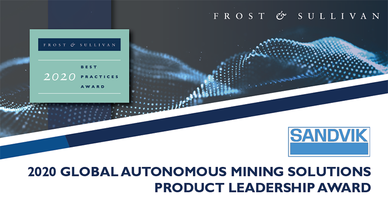 Sandvik AutoMine® y OptiMine® son reconocidos con el Premio Global al Liderazgo de Productos en Soluciones para Minería Autonoma 2020
