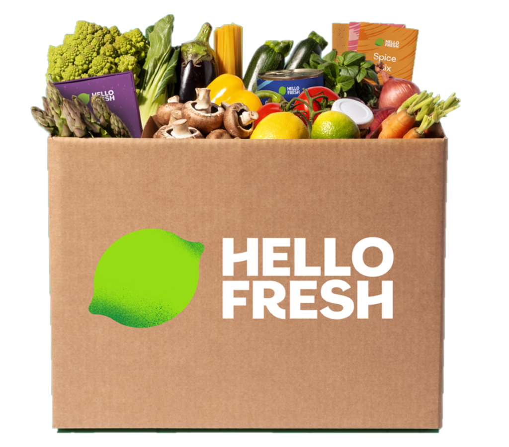 Hello Fresh Subscription box displaying items that you could receive