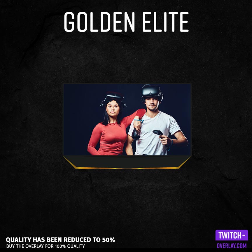 Low Quality Preview of Golden elite Facecam Overlay for Twitch or Youtube