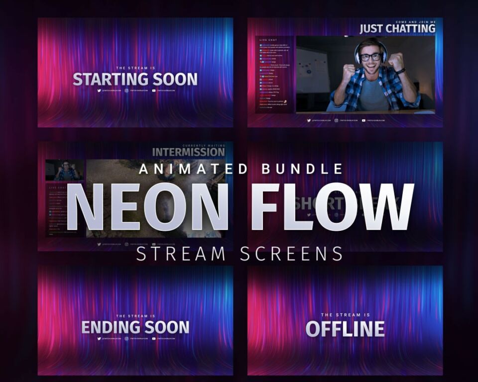 Neon Flow Stream Screens